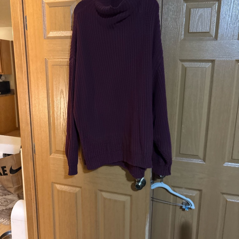 Free Peoplw Women's Maroon Purple Sweater Dress